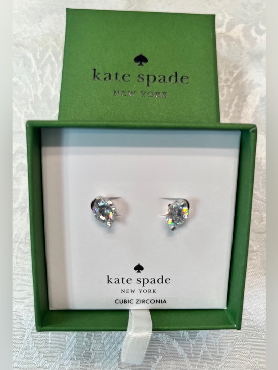 kate spade Jewelry - Kate Spade Silver Teardrop Cubic Zirconia Stud Earrings